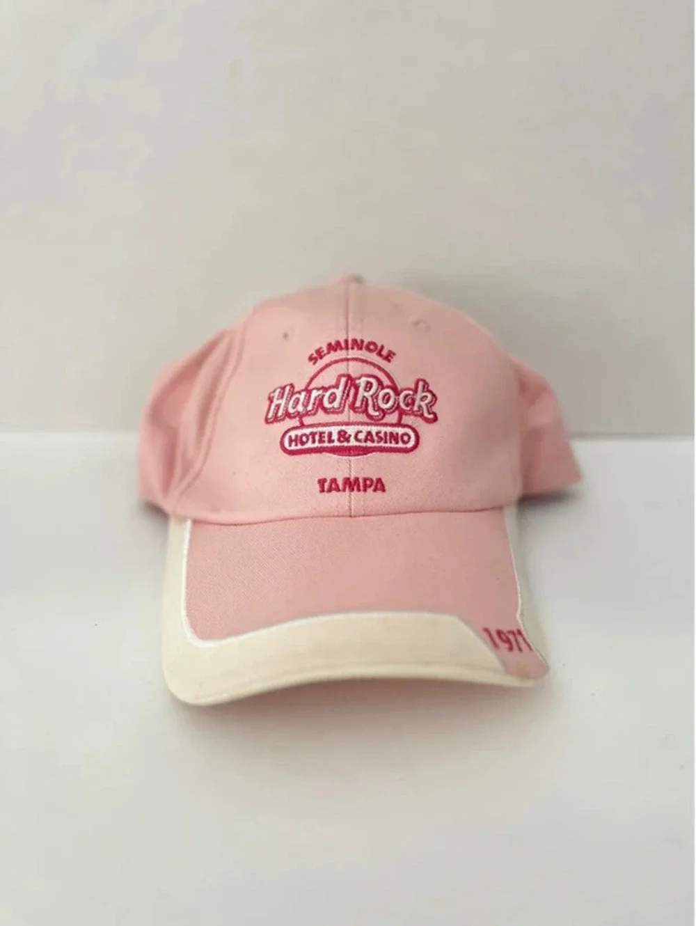 Hard Rock Hotel & Casino Seminole Tampa 1971 Hat Cap Light Pink adjustable Strap